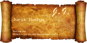 Jurik Ibolya névjegykártya